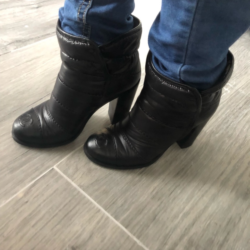 Chanel quilted booties
